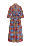 Maison Common Printed Dress With Macrame Piping In Multi