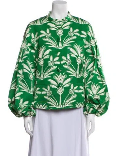 Pre-owned Maison Common Printed Evening Jacket W/ Tags In Green