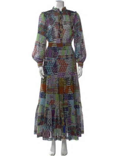 Pre-owned Maison Common Printed Long Dress In Multi