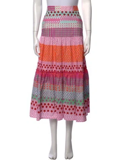 Pre-owned Maison Common Printed Long Skirt In Pink