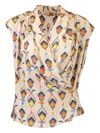 Maison Common Printed Silk Blouse In Neutral
