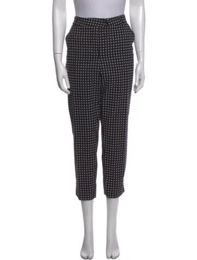 Pre-owned Maison Common Printed Straight Leg Pants In Black