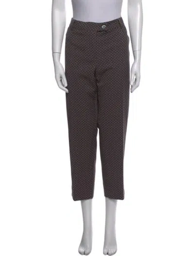 Pre-owned Maison Common Printed Straight Leg Pants W/ Tags In Gray