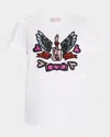 Maison Common Rock And Romance Embroidered Short-sleeve T-shirt In Pink