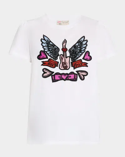 Maison Common Rock And Romance Embroidered Short-sleeve T-shirt In Pink