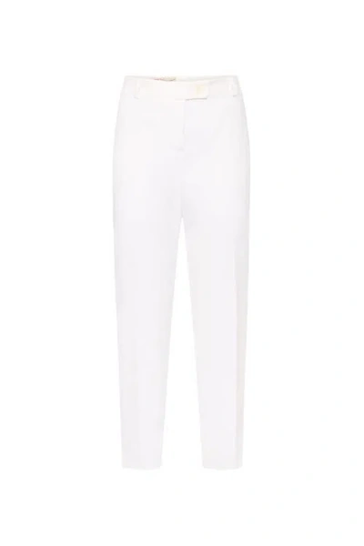 Maison Common Signature Essential Straight Cotton Stretch Pant In White
