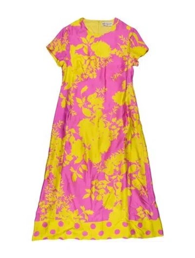 Pre-owned Maison Common Silk Long Dress In Multi