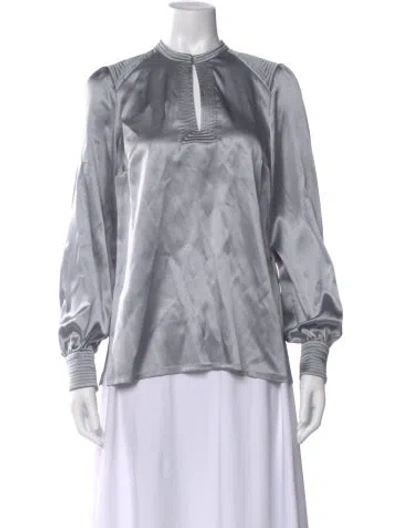Pre-owned Maison Common Silk Long Sleeve Blouse W/ Tags In Gray
