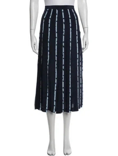 Pre-owned Maison Common Silk Midi Length Skirt In Blue