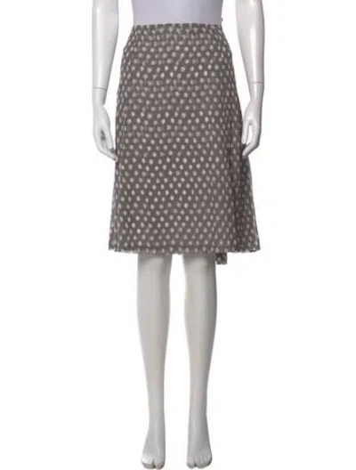Pre-owned Maison Common Silk Midi Length Skirt In Grey