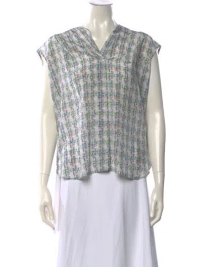 Pre-owned Maison Common Silk Patterned Top W/ Tags In Multi