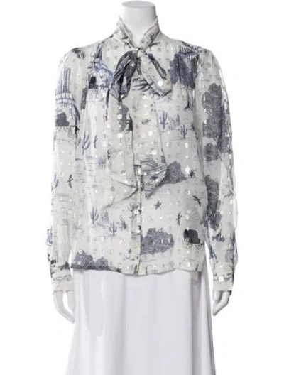 Pre-owned Maison Common Silk Printed Blouse
