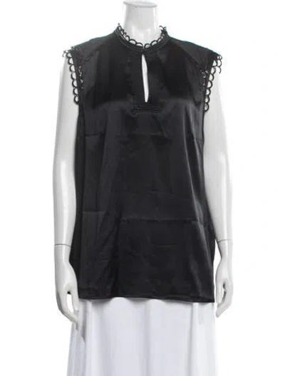 Pre-owned Maison Common Silk Sleeveless Top In Black