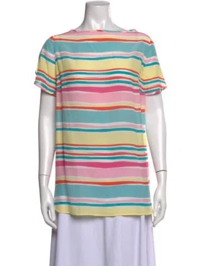 Pre-owned Maison Common Silk Striped Top W/ Tags In Pink