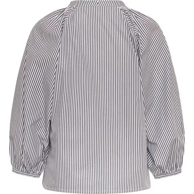 Maison Common Striped Blouse With Zebra Patches In Multi