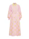 Maison Common Striped Cotton Midi Dress In Pink