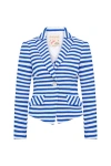 Maison Common Striped Jersey Jacket In Blue