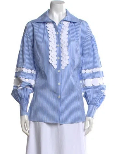 Pre-owned Maison Common Striped Long Sleeve Blouse In Multi