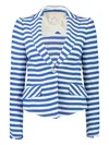 Maison Common Striped One-button Jacket In Blue