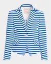 Maison Common Striped Textured Jersey Single-breasted Jacket In Multi