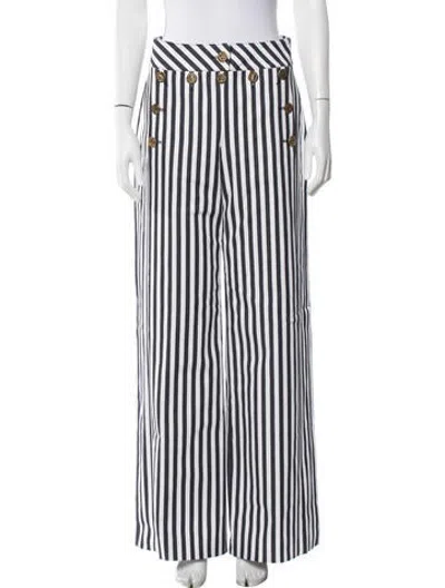 Pre-owned Maison Common Striped Wide Leg Pants In Multicolor