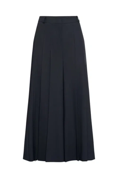 Maison Common Trousers Skirt In Cool Wool In Blue