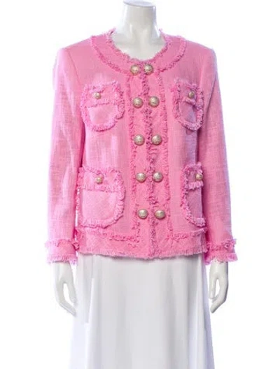 Pre-owned Maison Common Tweed Pattern Evening Jacket In Pink