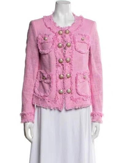 Pre-owned Maison Common Tweed Pattern Jacket In Pink