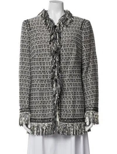 Pre-owned Maison Common Tweed Pattern Jacket In White