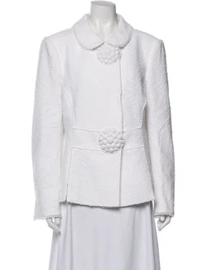 Pre-owned Maison Common Tweed Pattern Jacket In White