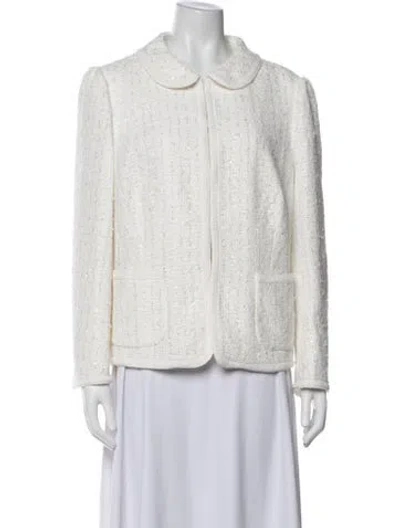 Pre-owned Maison Common Tweed Pattern Jacket In White