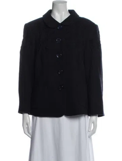 Pre-owned Maison Common Virgin Wool Patterned Jacket In Black/blue