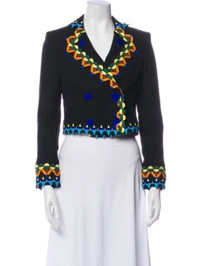 Pre-owned Maison Common Virgin Wool Printed Blazer In Black