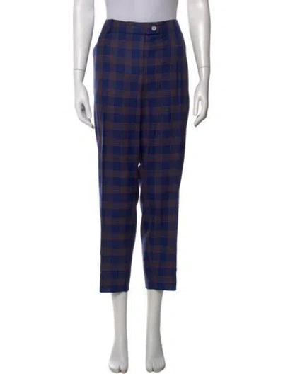 Pre-owned Maison Common Virgin Wool Straight Leg Pants In Blue