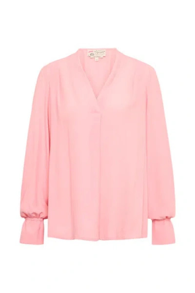Maison Common V-neck Blouse With Long Sleeves In Pink