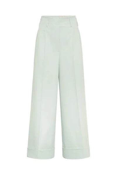 Maison Common Wide Leg Cuffed Trousers In Neutral