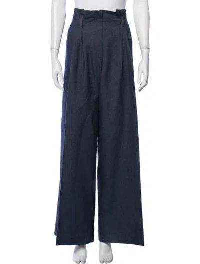 Pre-owned Maison Common Wide Leg Pants In Blue