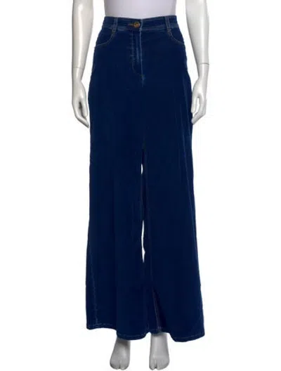 Pre-owned Maison Common Wide Leg Pants In Blue