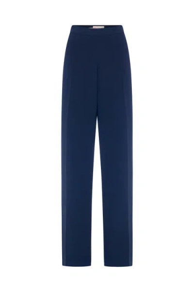 Maison Common Wide Leg Travel Save Trousers In Blue