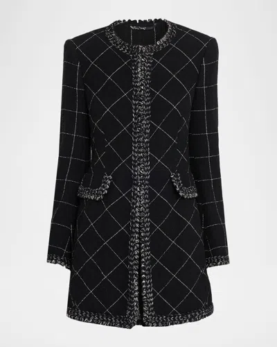 Maison Common Windowpane Wool Single-breasted Jacket In Black