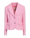 Maison Common Woman Blazer Pink Size 12 Cotton, Viscose