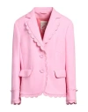 Maison Common Woman Blazer Pink Size 12 Cotton, Viscose In Pink