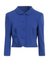 Maison Common Woman Jacket Blue Size 12 Triacetate, Polyester