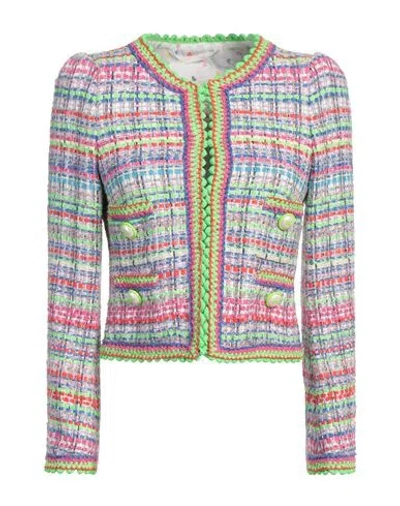 Maison Common Woman Jacket Light Green Size 6 Polyacrylic, Cotton, Polyester, Viscose, Polyamide