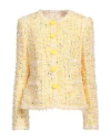 Maison Common Woman Jacket Yellow Size 12 Cotton, Polyamide, Polyester In Yellow