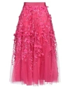 Maison Common Woman Maxi Skirt Fuchsia Size 16 Polyester In Pink