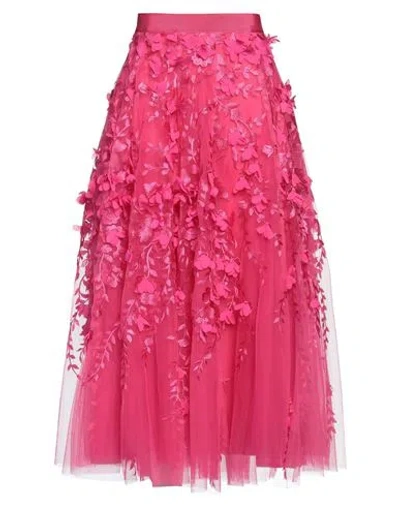 Maison Common Woman Maxi Skirt Fuchsia Size 16 Polyester In Pink