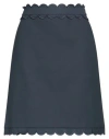 Maison Common Woman Mini Skirt Midnight Blue Size 12 Cotton In Blue
