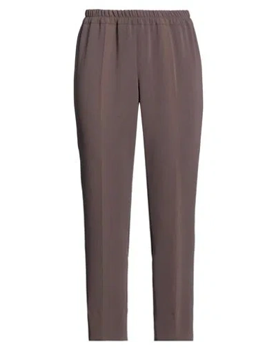Maison Common Woman Pants Dark Brown Size 10 Triacetate, Polyester