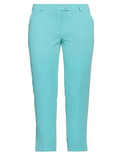 Maison Common Woman Pants Turquoise Size 10 Triacetate, Polyester In Blue